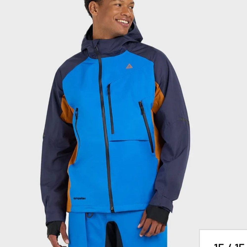 NWT Ski-Doo Men’s BC Kona Shell Snow Jacket Size Large Indigo Blue/ Black